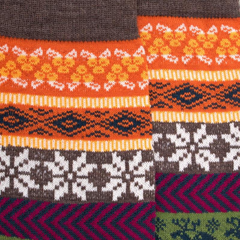 Doré Doré Chaussettes Homme En Laine à Motif De Noël - Orange Cognac