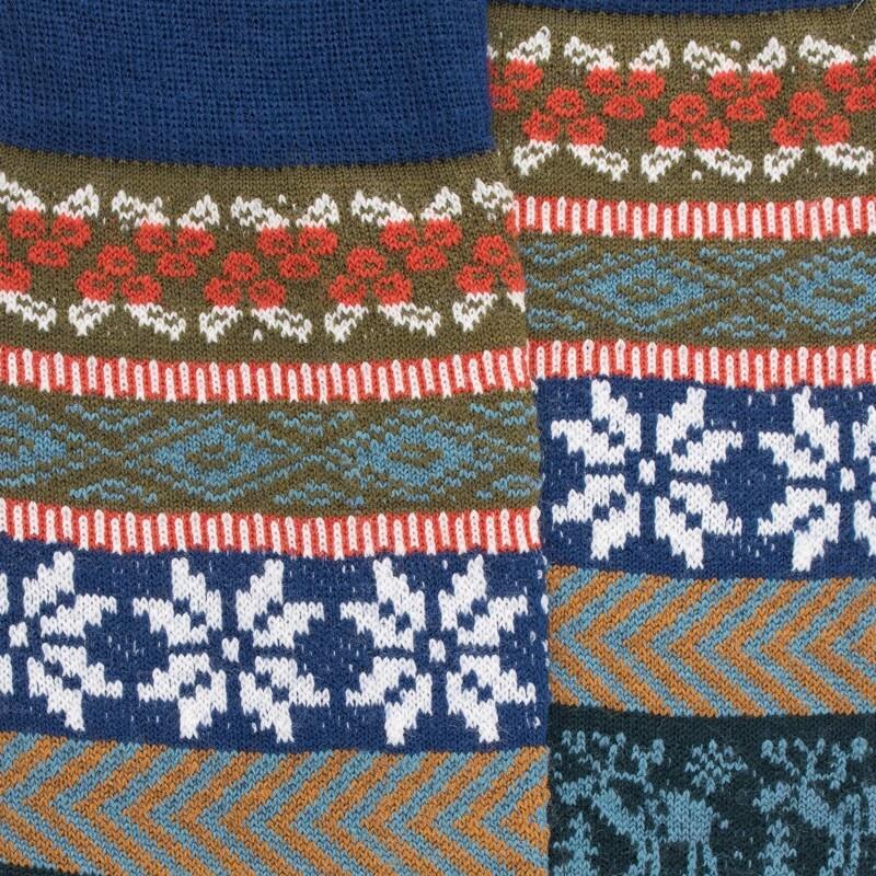 Doré Doré Chaussettes Homme En Laine à Motif De Noël - Vert Lichen