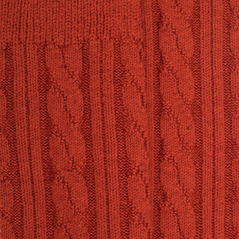 Doré Doré Chaussettes Homme En Laine à Motif Torsadés - Orange Henné