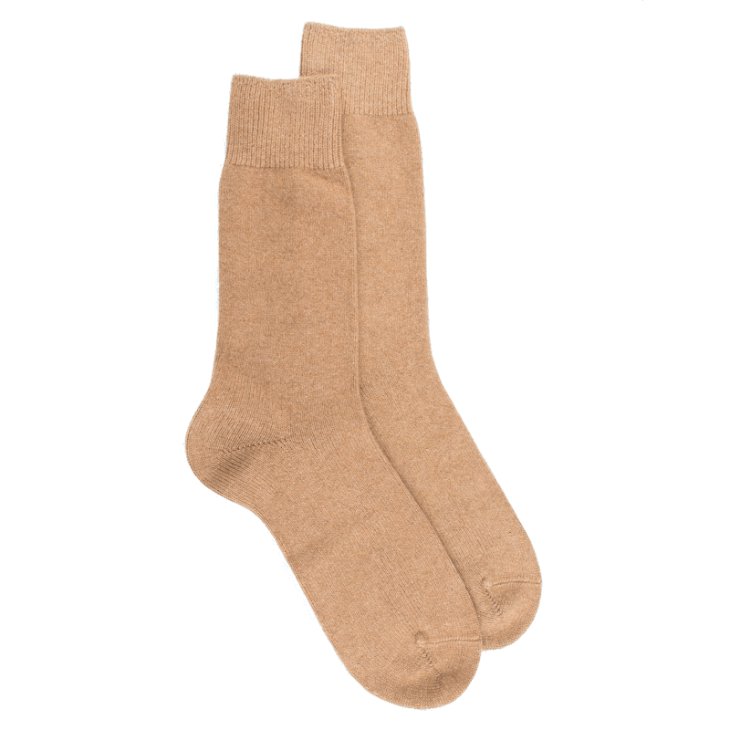 doré doré Chaussettes homme en laine et cachemire - Beige Désert