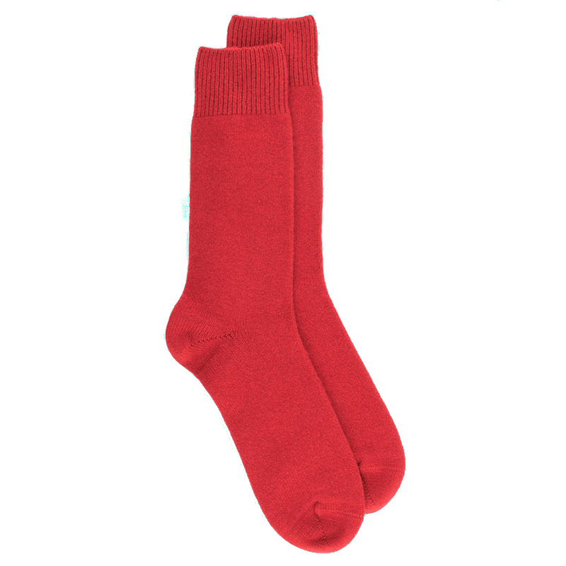 doré doré Chaussettes homme en laine et cachemire - Rouge Ponceau