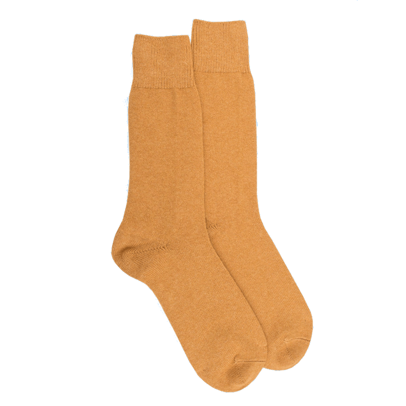 doré doré Chaussettes homme en laine et cachemire - Safran