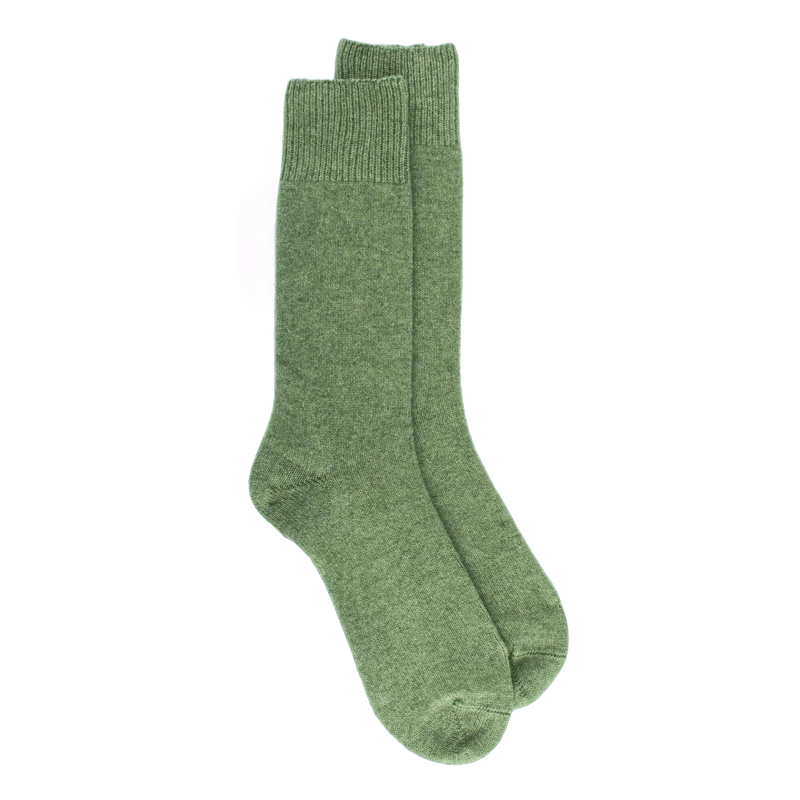doré doré Chaussettes homme en laine et cachemire - Vert tremble