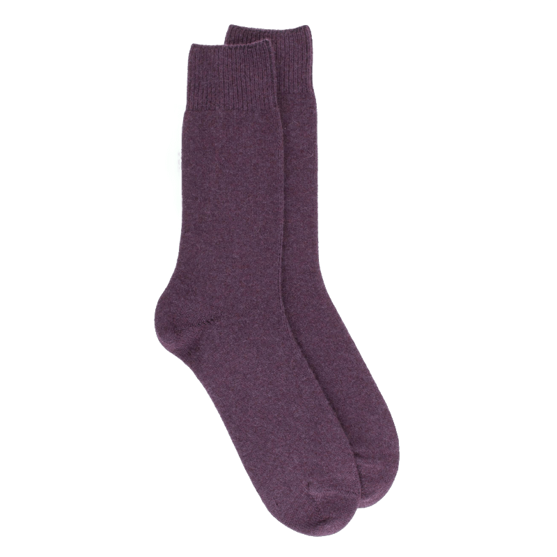 doré doré Chaussettes homme en laine et cachemire - Violet foncé