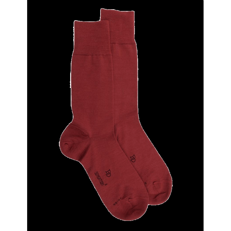 Doré Doré Chaussettes Homme En Laine Et Coton - Brique