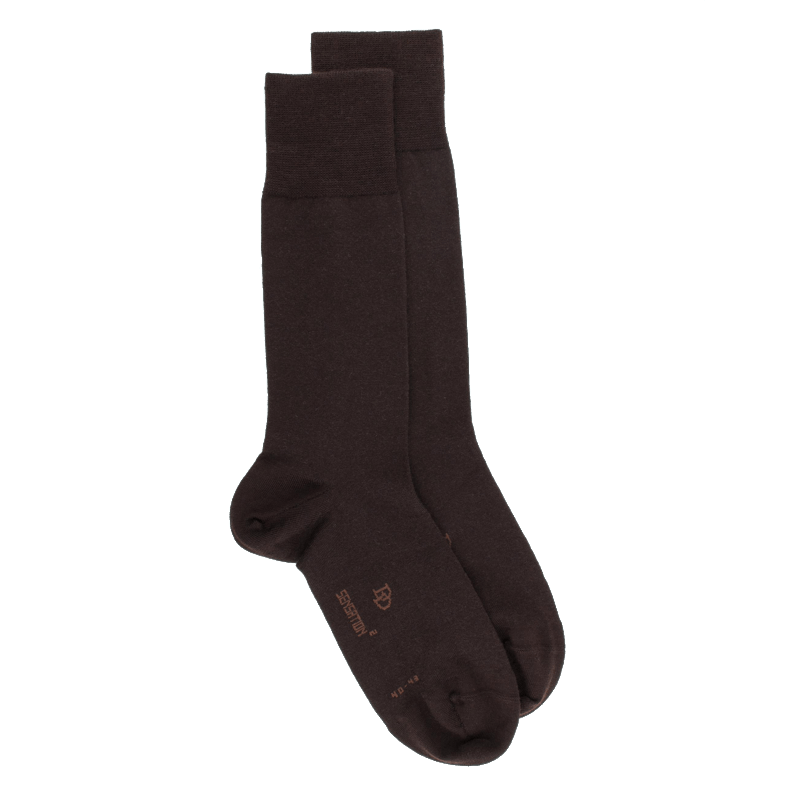 doré doré Chaussettes homme en laine et coton - Marron Chocolat