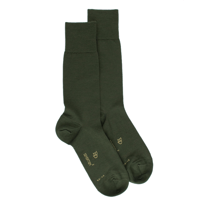 doré doré Chaussettes homme en laine et coton - Vert cyprès