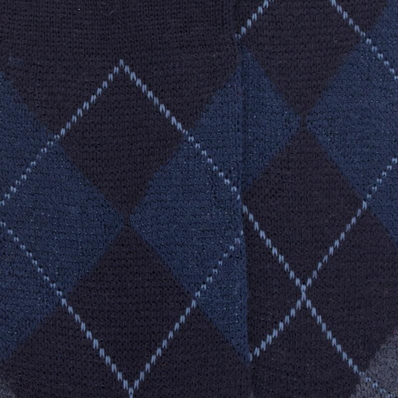 Doré Doré Chaussettes Homme En Laine Mérinos à Motif à Losanges - Bleu Marine