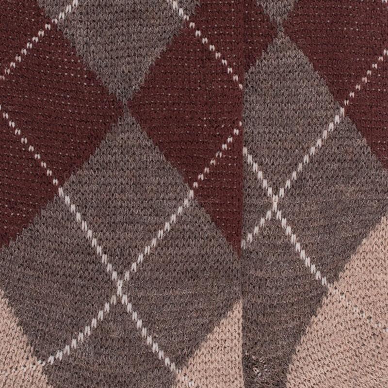 Doré Doré Chaussettes Homme En Laine Mérinos à Motif à Losanges - Brun Loutre & Beige Sable