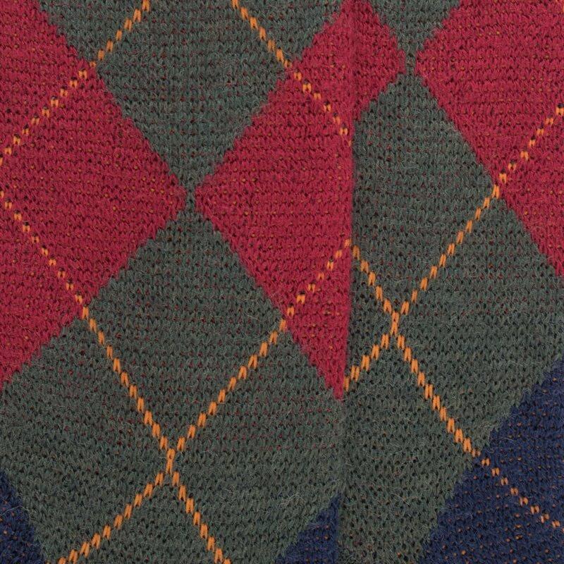 Doré Doré Chaussettes Homme En Laine Mérinos à Motif à Losanges - Vert Thuya & Bleu Caban