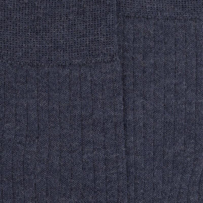 Doré Doré Chaussettes Homme En Laine Mérinos Côtelées - Bleu Jean