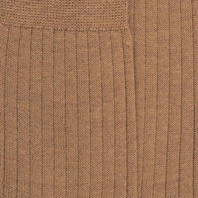 Doré Doré Chaussettes Homme En Laine Mérinos Côtelées - Marron Désert