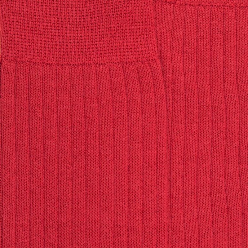 Doré Doré Chaussettes Homme En Laine Mérinos Côtelées - Rouge Ponceau