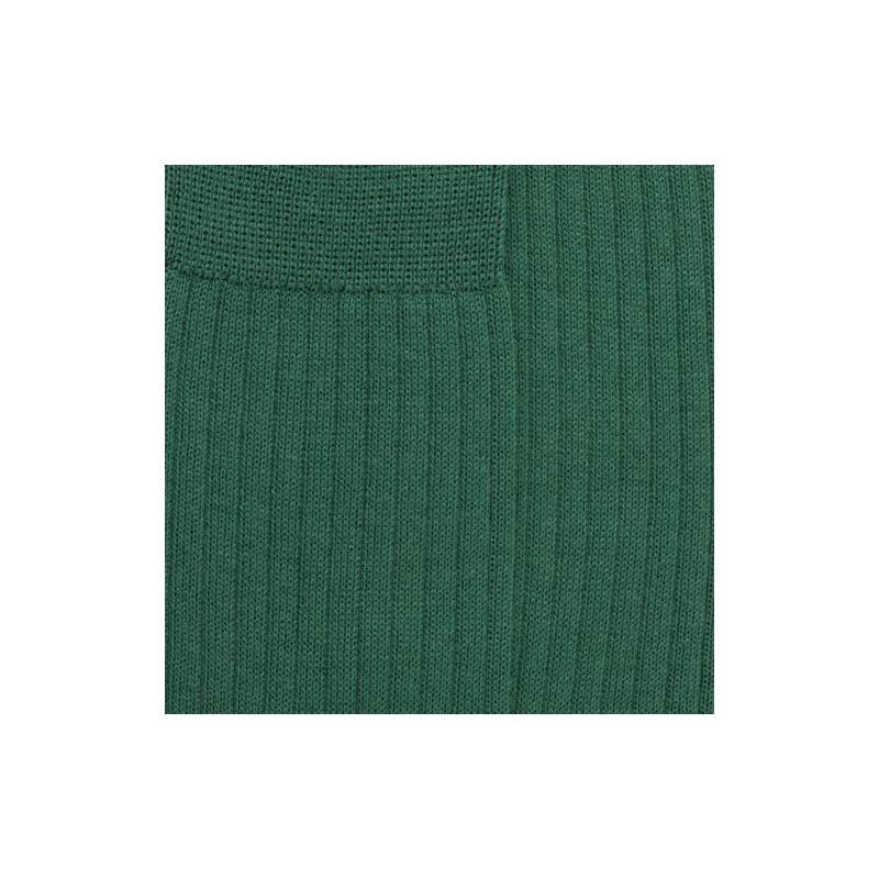 Doré Doré Chaussettes Homme En Laine Mérinos Côtelées - Vert Chlorophyle