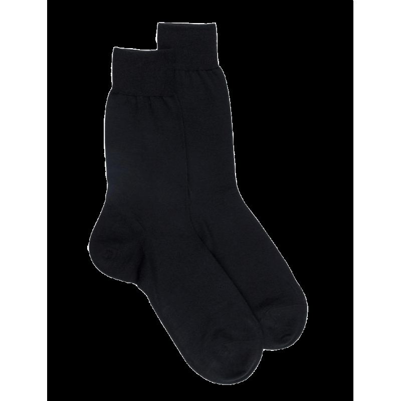 Doré Doré Chaussettes Homme En Laine Mérinos Et Maille Jersey - Noir