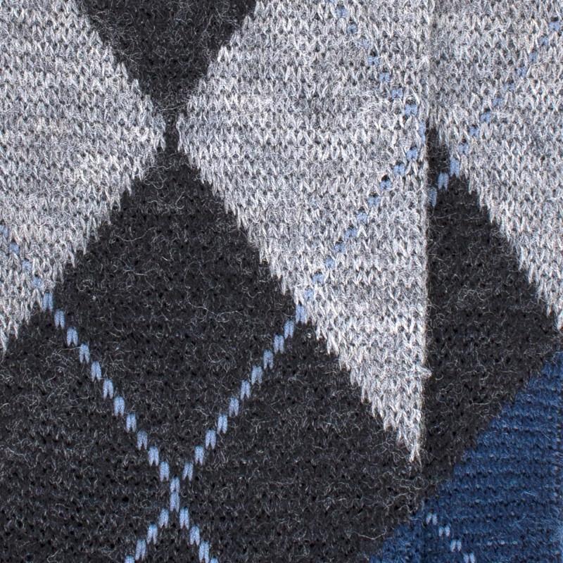 Doré Doré Chaussettes Homme En Laine Mérinos Et Motifs Jacquard à Losanges - Gris Anthracite