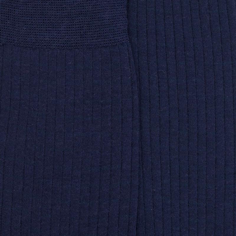 Doré Doré Chaussettes Homme En Laine Mérinos Extra Fine - Bleu Caban