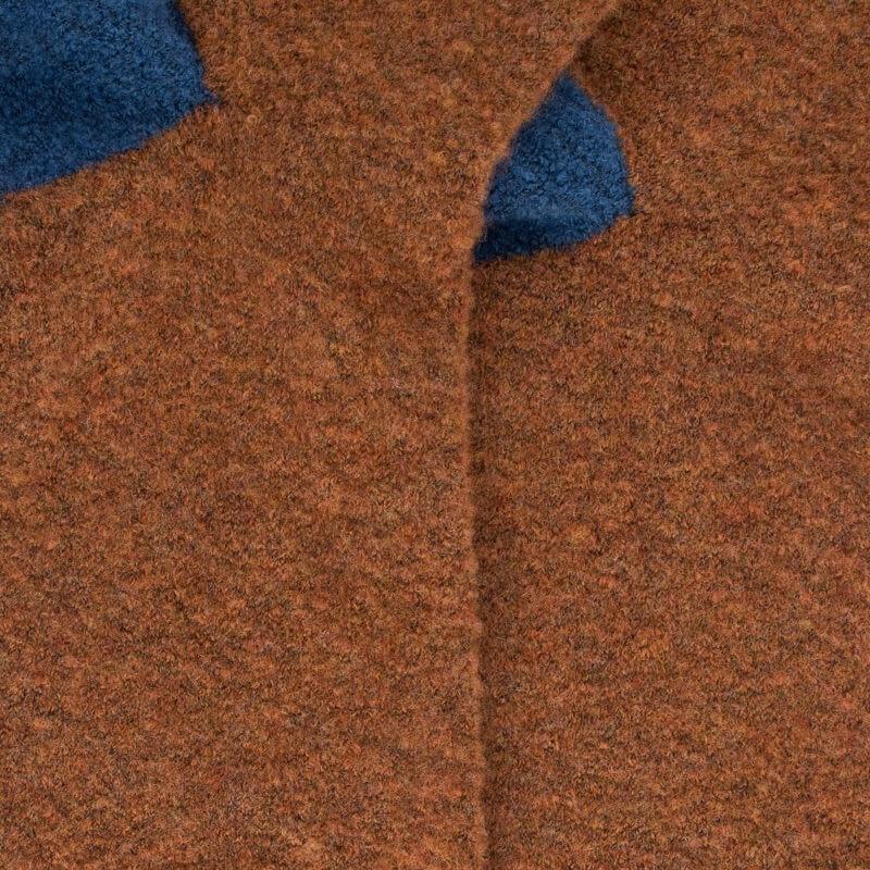 Doré Doré Chaussettes Homme En Laine Polaire - Orange écureuil & Bleu Saphir