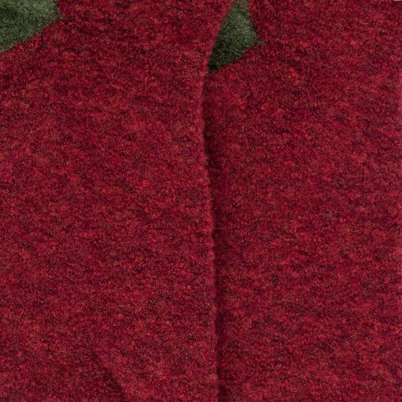 Doré Doré Chaussettes Homme En Laine Polaire - Rouge Pommard & Vert Campagne