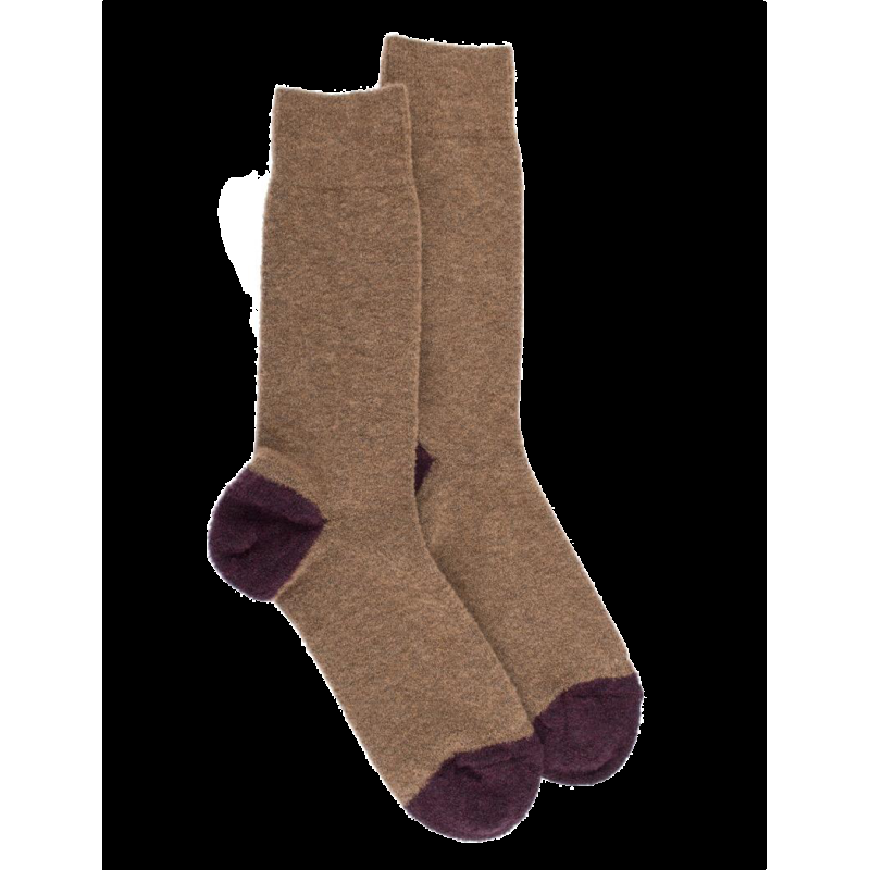 doré doré Chaussettes homme en laine polaire - Seigle & bordeaux