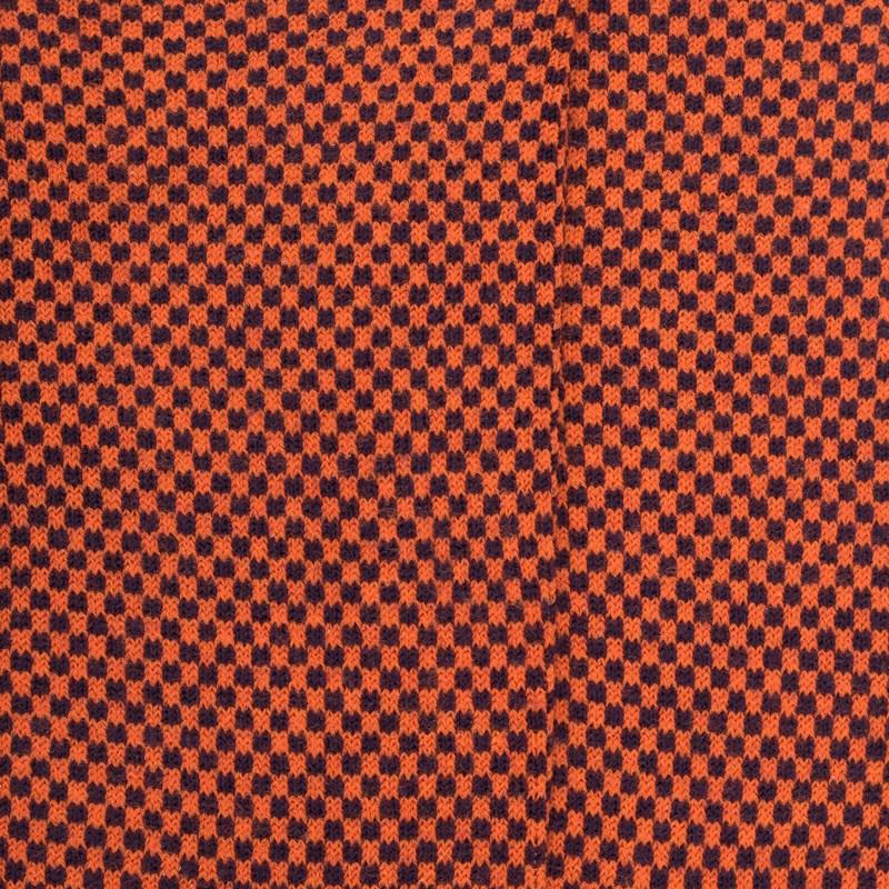 Doré Doré Chaussettes Homme En Laine Sans Bord élastique à Motif Géométrique - Violet Mûrier & Orange Cognac