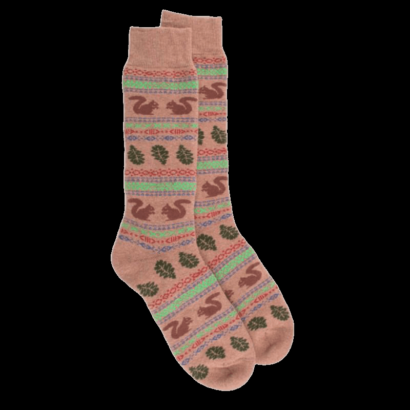 doré doré Chaussettes homme épaisses en coton à motif automnal