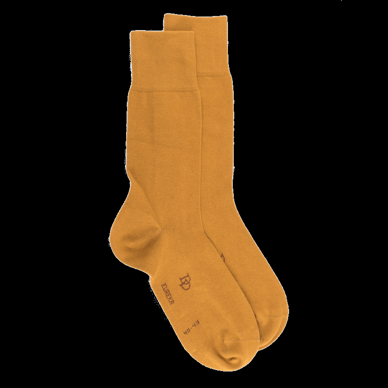 doré doré Chaussettes homme Eureka en coton égyptien - Jaune curry