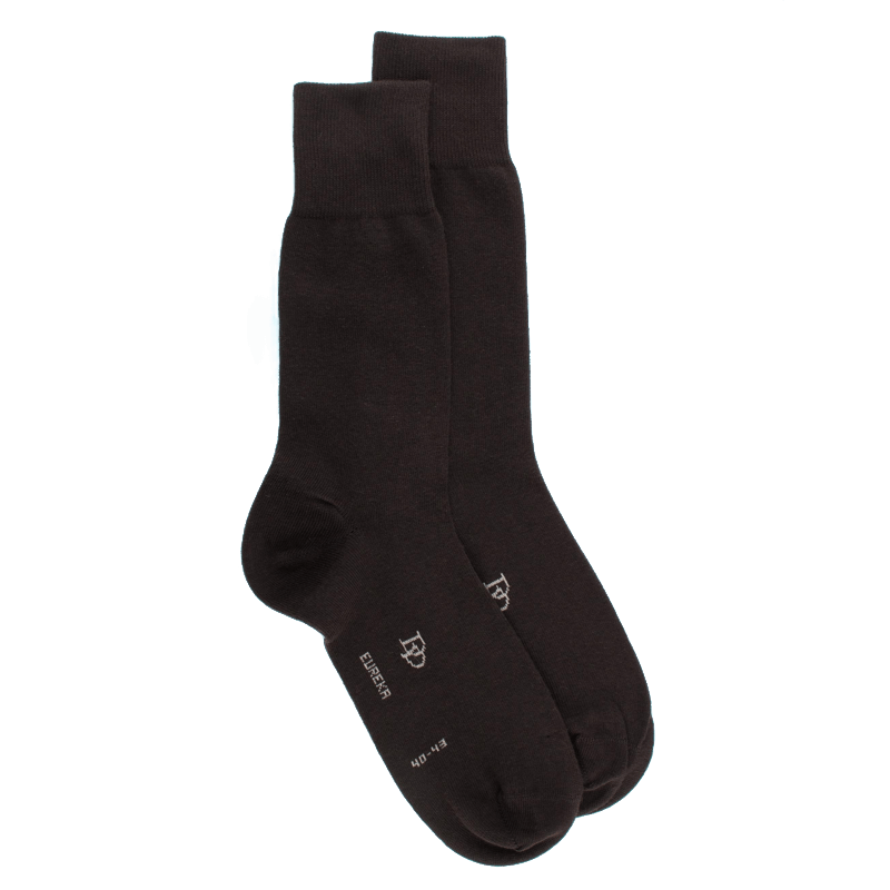 doré doré Chaussettes homme Eureka en coton égyptien - Marron