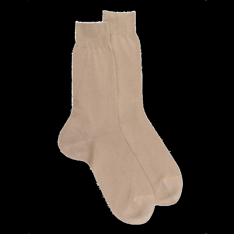 doré doré Chaussettes homme fines 100% fil d'Écosse - Beige Cordage