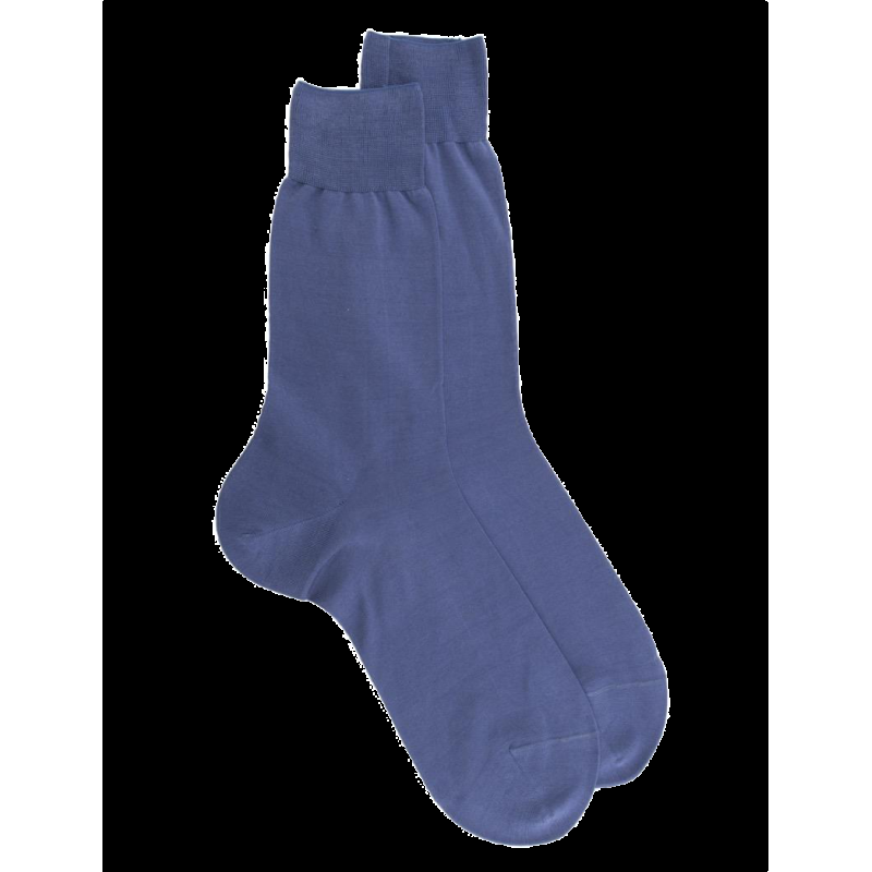 doré doré Chaussettes homme fines 100% fil d'Écosse - Bleu Voilier