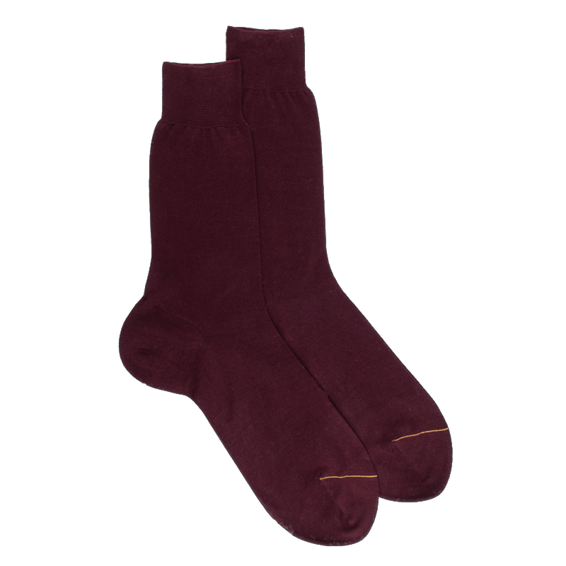 doré doré Chaussettes homme fines 100% fil d'Écosse - Bordeaux