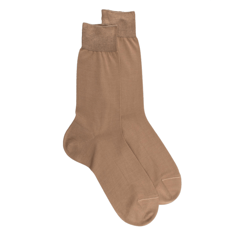 doré doré Chaussettes homme fines 100% fil d'Écosse - Marron Faon
