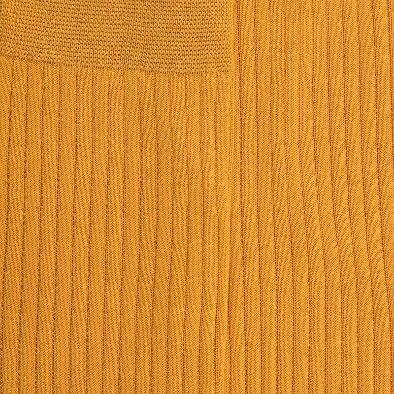 Doré Doré Chaussettes Homme Fines à Côtes En Fil D'Écosse - Jaune Pissenlit