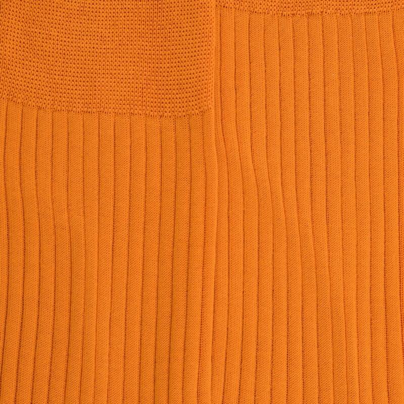 Doré Doré Chaussettes Homme Fines à Côtes En Fil D'Écosse - Mandarine