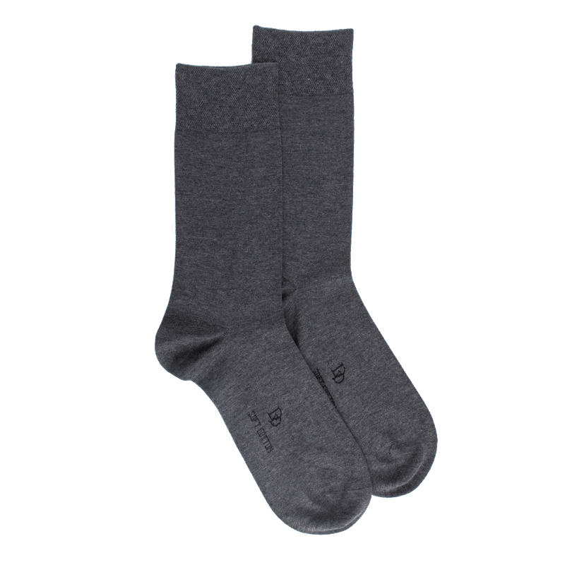 doré doré Chaussettes homme fines en coton égyptien - Gris oxford