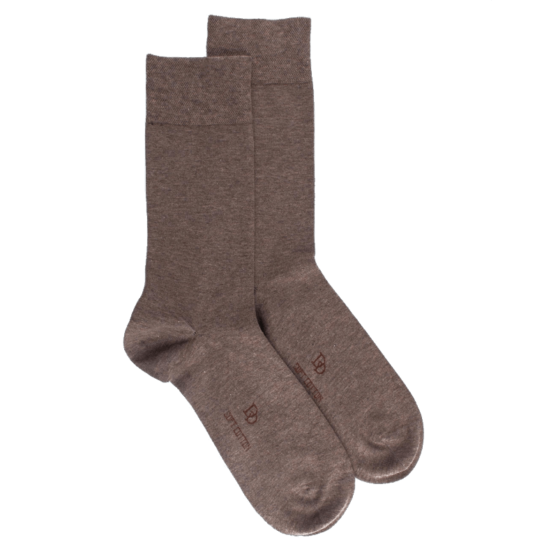 doré doré Chaussettes homme fines en coton égyptien - Marron Grive