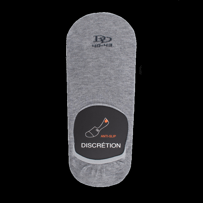 doré doré Chaussettes homme invisibles en coton égyptien - Gris Rocheux