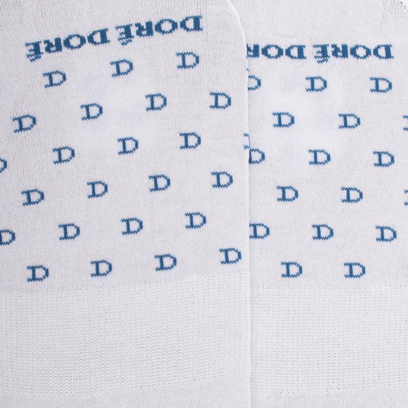 Doré Doré Chaussettes Homme Invisibles En Fil D'Écosse à Motifs "DD" - Blanc