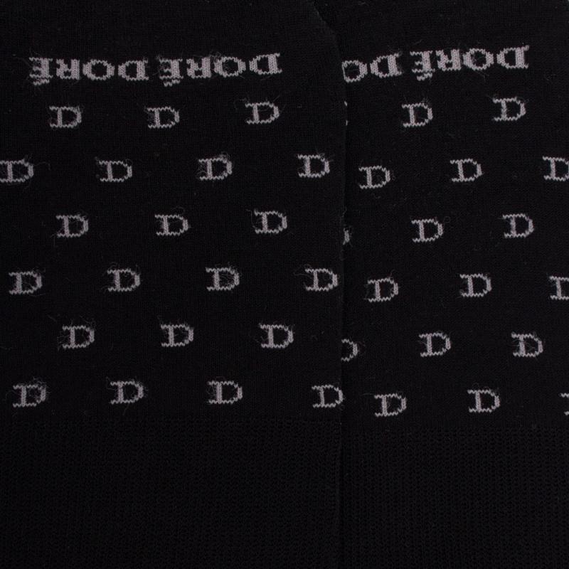 Doré Doré Chaussettes Homme Invisibles En Fil D'Écosse à Motifs "DD" - Noir