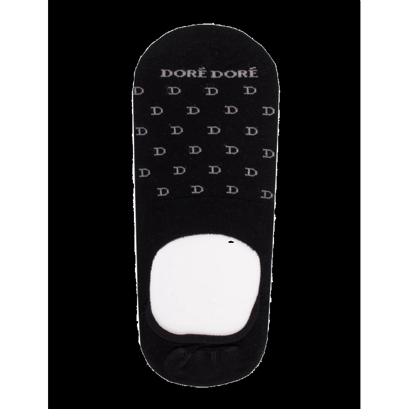 doré doré Chaussettes homme invisibles en fil d'Écosse à motifs "DD" - Noir