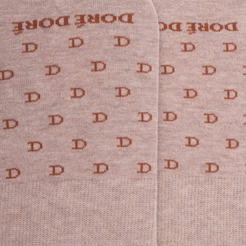 Doré Doré Chaussettes Homme Invisibles En Fil D'Écosse à Motifs "DD" - Beige Sable