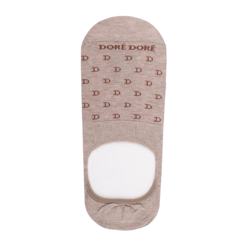 doré doré Chaussettes homme invisibles en fil d'Écosse à motifs "DD" - Beige Sable