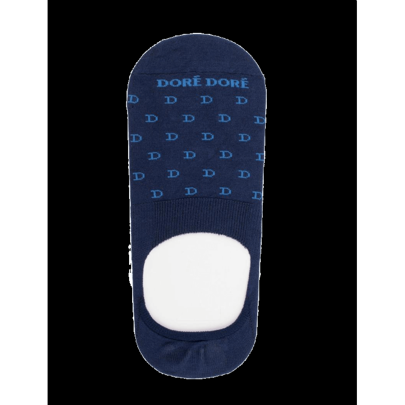 doré doré Chaussettes homme invisibles en fil d'Écosse à motifs "DD" - Bleu Voilier