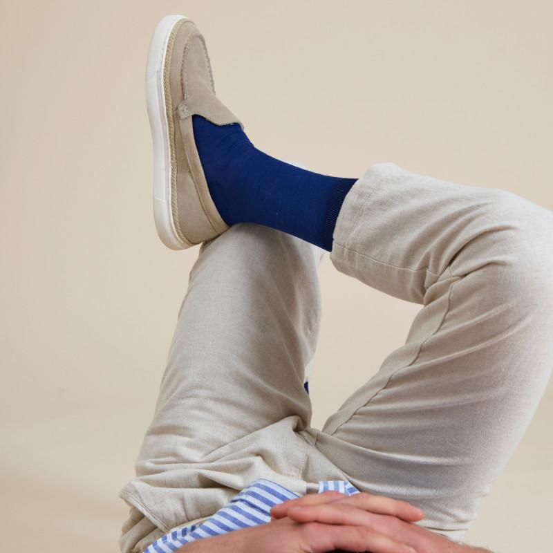 Doré Doré Chaussettes Homme Light En Fil D'écosse Et Polyamide - Bleu Marine