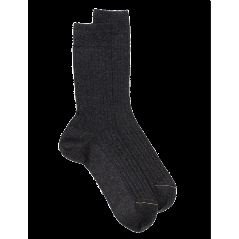 doré doré Chaussettes Homme luxe en cachemire et soie - Gris anthracite