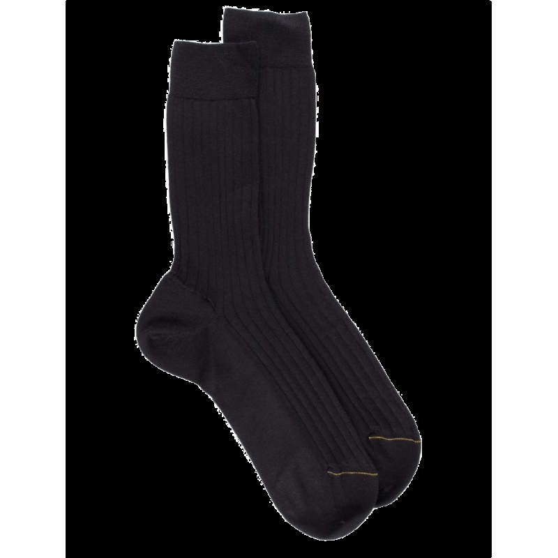 doré doré Chaussettes Homme luxe en cachemire et soie - Noir