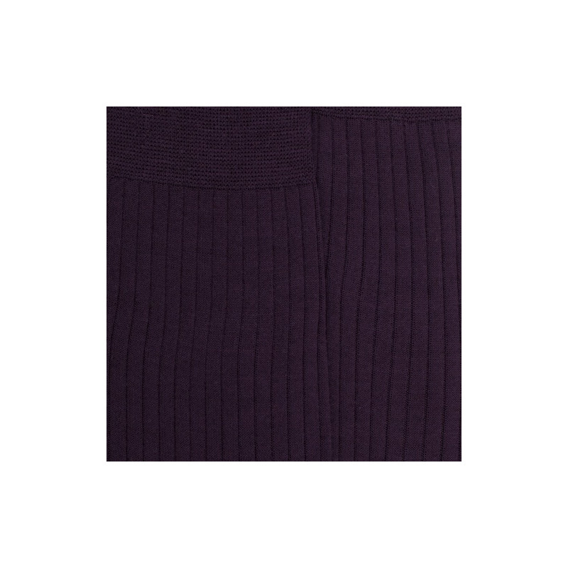 Doré Doré Chaussettes Homme Luxe En Laine Mérinos Extra Fine - Violet Foncé
