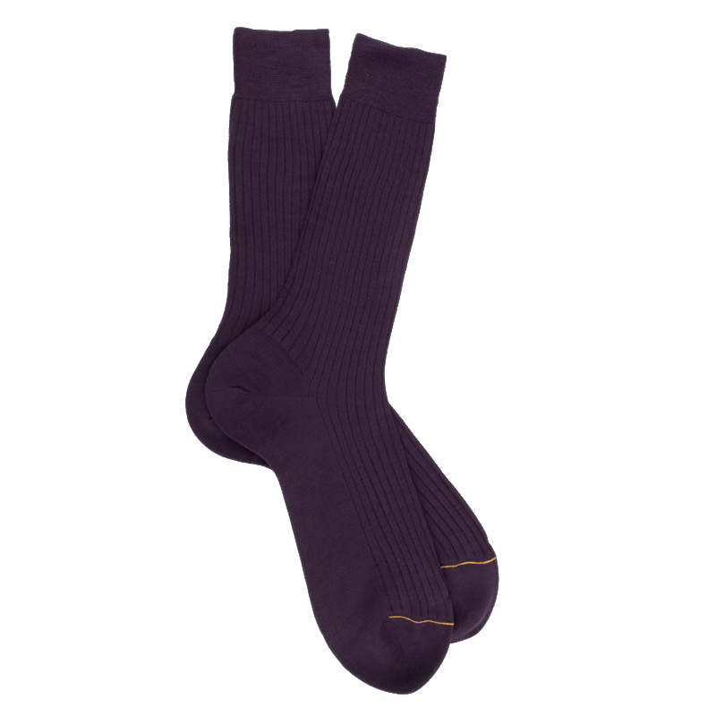 Doré Doré Chaussettes Homme Luxe En Laine Mérinos Extra Fine - Violet Foncé