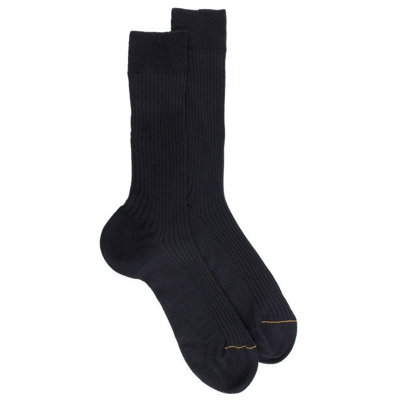 doré doré Chaussettes Homme luxe en laine mérinos extra fine - Noir