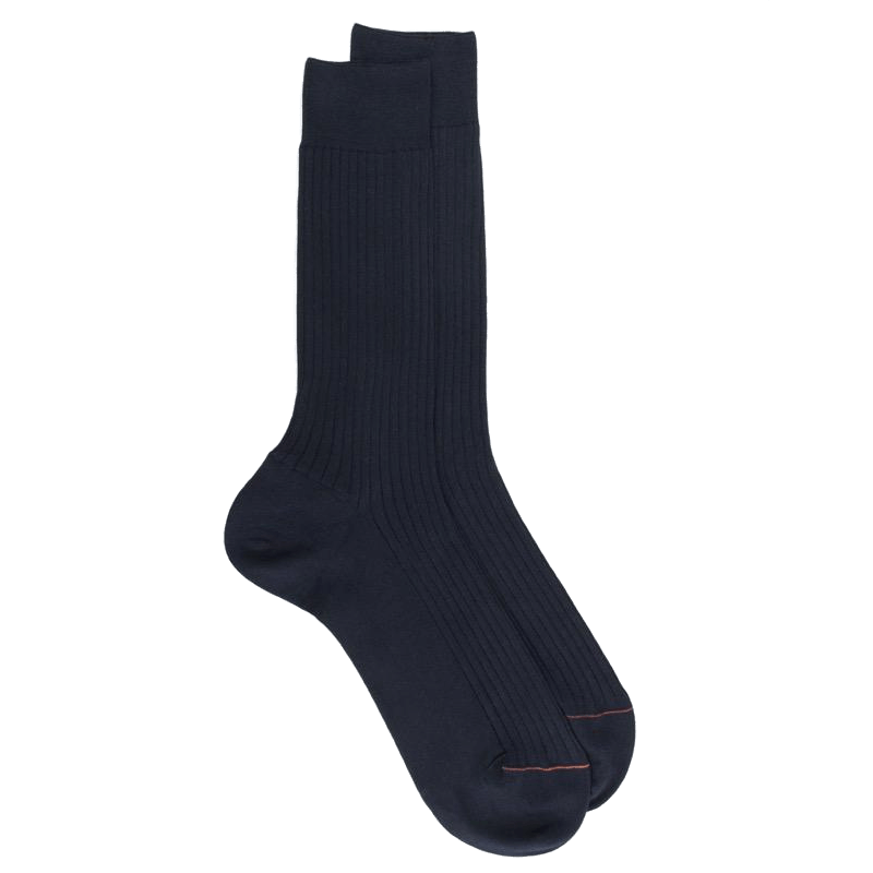 doré doré Chaussettes homme luxe en pur coton égyptien - Bleu marine foncé